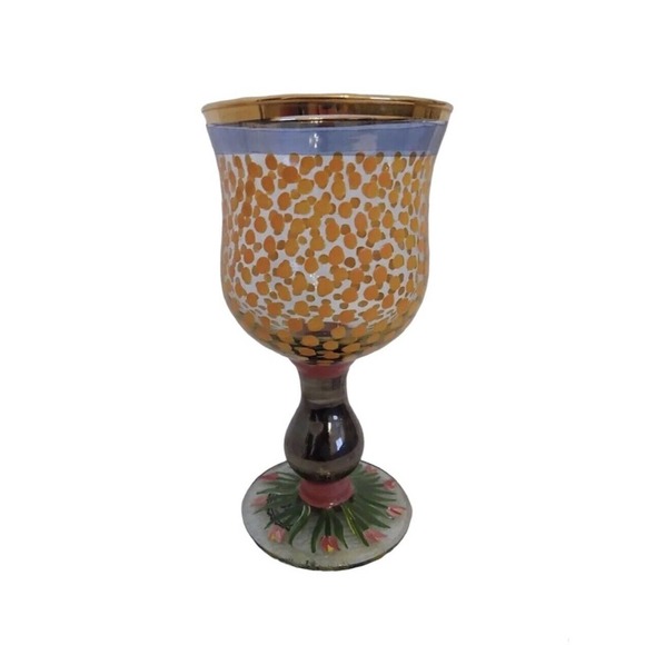 MacKenzie-Childs Other - MacKenzie Childs wine juice glass hand painted